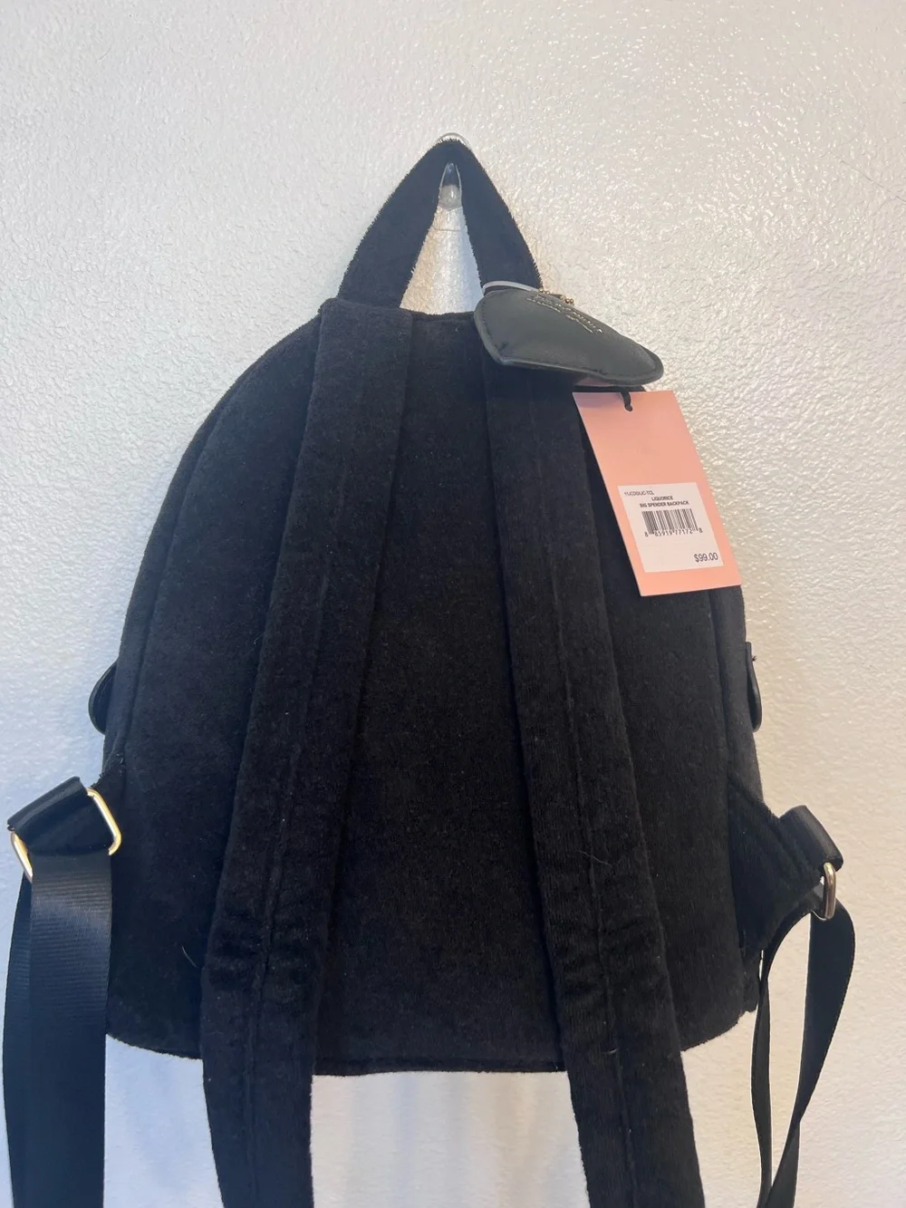 Juicy Couture Liquorice Big Spender Velour Backpack